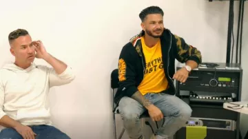 Gallery Dept. Every­thing Must Go T-shirt worn by DJ Pauly D)as seen in Jersey Shore: Family Vacation (S06E08)