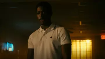 Brooks Borhters Golden Fleece Slim Fit Supima Tipped Polo worn by Franklin Saint (Damson Idris) as seen in Snowfall (S06E05)
