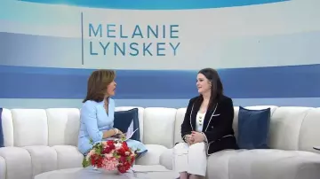 Valentino Double-Breasted Wool Tweed Blazer worn by Melanie Lynskey as seen in Today on March 16, 2023