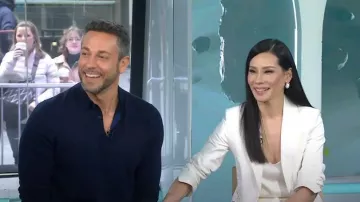 Derek Lam 10 Crosby Elodie Lace Veste brodée portée par Lucy Liu comme vu dans Aujourd’hui le 16 mars 2023