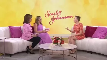 Gucci Fluorescent Lame Tweed Mini Dress worn by Scarlett Johansson as seen in Today  with Hoda & Jenna on March 16, 2023