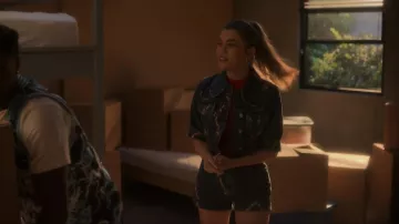 Ganni Floral Denim Shorts worn by Lauryn (Amelie Ziiber) as seen in grown-ish (S05E18)