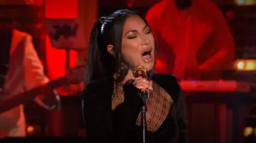 Philosophy Di Lorenzo Serafini Flocked Tulle Trimmed Ruched Velvet Mini Dress worn by Nicole Scherzinger as seen in That's My Jam (S02E01)