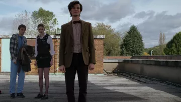 Topman Dogtooth Skinny Jeans In Black worn by The Doctor (Matt Smith) as seen in Doctor Who (S05E01)