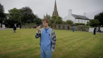 Sudadera con capucha a cuadros gris Topman usada por Rory (Arthur Darvill) como se ve en Doctor Who (S05E01)