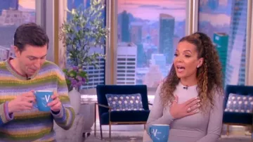 Alex Perry Presley Ruched Stretch-Jersey Midi Dress worn by Sunny Hostin as seen in The View on March 17, 2023