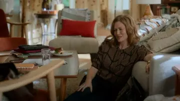 T TAHARI ​Puff Sleeve Blouse worn by Lily Devereaux (Mireille Enos) as seen in Lucky Hank (S01E01)