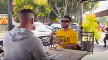 Gallery Dept. Everything Must Go T Shirt worn by DJ Pauly D as seen in Jersey Shore: Family Vacation (S06E10)