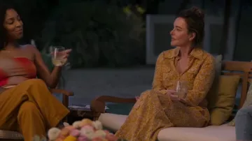 Suzie Kondi Elira Palazzo Pants In Kitrino Ditsy Floral worn by Liz (Christa Miller) as seen in Shrinking (S01E09)