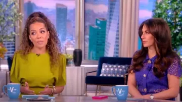 Self Portrait Floral-lace Midi Shirt Dress worn by Alyssa Farah as seen in The View on March 20, 2023