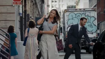 Khaite Circle Medium Leather Tote worn by Natasha Naginsky (Bridget Moynahan) as seen in And Just Like That… (S01E03)