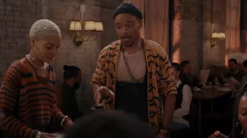 Kapital Jacquard-Knit Cardigan worn by Andre Rashad Wallace (Leroy McClain) as seen in And Just Like That… (S01E06)