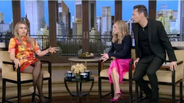 Christopher Kane Full Bloom Mini Dress worn by Mae Whitman as seen in LIVE with Kelly and Ryan on March 22, 2023