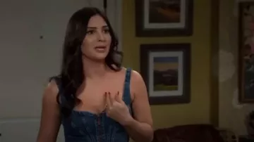 Guess Eco Lilamor Denim Dress worn by  Gabi Hernandez(Camila Banus) as seen in Days of our Lives on March 21, 2023