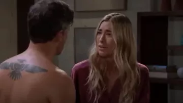 In Bloom by Jonquil Lavender Hill Satin Robe worn by  Sloan Peterson (Jessica Serfaty) as seen in Days of our Lives on March 21, 2023