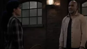 All Saints Chiara Check Trench Coat worn by Portia Robinson(Brook Kerr) as seen in General Hospital on March 23, 2023