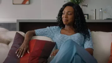Veronica Beard Lipa Top worn by Sloane Mitchell (Enuka Okuma) as seen in Workin' Moms (S07E11)