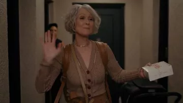 Proenza Schouler Cutout Ribbed Silk Blend Cardi­gan worn by Miranda Hobbes (Cynthia Nixon) as seen in And Just Like That… (S01E09)