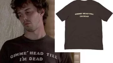 Camiseta "Gimme Head Till I'm Dead" usada por Booger (Curtis Armstrong) en la película Revenge of the Nerds