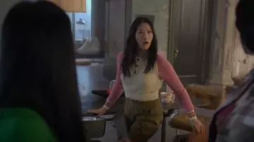 Ghospell High Waist Peg Leg Pants worn by Sumi (Kara Wang) as seen in Good Trouble (S05E02)