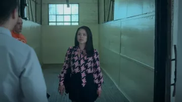 River Island Hound­stooth Pussy­bow Blouse worn by Mariana Adams Foster (Cierra Ramirez) as seen in Good Trouble (S05E02)