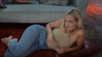 Babaton Sculpt Knit Criss Cross Cropped Tank worn by Micah Lussier as seen in Love Is Blind (S04E01)