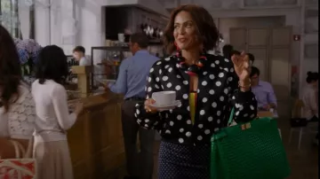 Carolina Herrera Polka Dot Bomber Jacket worn by Lisa Todd Wexley (Nicole Ari Parker) as seen in And Just Like That… (S01E04)
