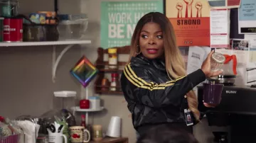 Adidas Originals Black Camo Track Jacket worn by Ava Coleman (Janelle James) as seen in Abbott Elementary TV series outfits (S01E10)