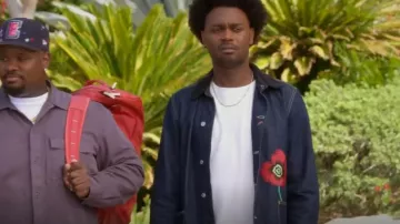 Kenzo Embroidered Workwear Denim Jacket worn by Noah Koles (Echo Kellum) as seen in Grand Crew (S02E04)