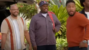 Carhartt WIP Logo Patch Utility Shirt worn by Sherm Jones (Carl Tart) as seen in Grand Crew (S02E04)