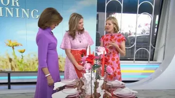 Lela Rose Fruit Guipure Lace Full Skirt Midi Vestido usado por Lela Rose como se ve en Today with Hoda & Jenna el 22 de marzo de 2023