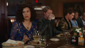 Sézane Blue Tulle Vestido bordado usado por Judy Gemstone (Edi Patterson) como se ve en The Righteous Gemstones (S02E02)
