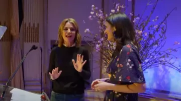 Veronica Beard Levina Eyelet Trim Sweater worn by Savannah Guthrie as seen in Today on  March 24, 2023