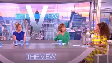 Zimmermann Wonderland Stripe Relaxed Fit Silk Crop Flare Leg Pants worn by Sunny Hostin as seen in The View on March 23, 2023