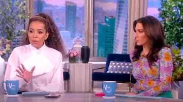 Gucci Ruffled Cotton-poplin Blouse worn by Sunny Hostin as seen in The View on  March 27, 2023