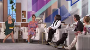 D'Iyanu Chidima African Print Stretch Tunic Dress worn by Michelle Miller as seen in The Talk on March 22, 2023