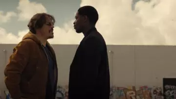 Boss Zipped-Up Fas­ten­ing Bomber Jack­et worn by Franklin Saint (Damson Idris) as seen in Snowfall (S06E06)