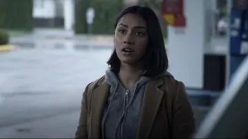 Theory Cashmere Zip Hoodie worn by Rose Larkin (Luciane Buchanan) as seen in The Night Agent (S01E03)