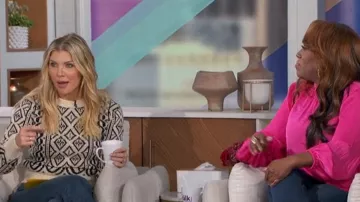 Golden Goose Geometric-pattern Cropped Jumper worn by Amanda Kloots as seen in The Talk on  March 23, 2023