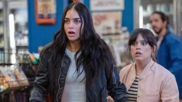 The bomber worn by Sam Carpenter (Melissa Barrera) in the movie Scream VI 