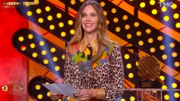 The multicolored leopard print shirt worn by Ophélie Meunier in the show Quotidien, Les Q D'or of February 16, 2022