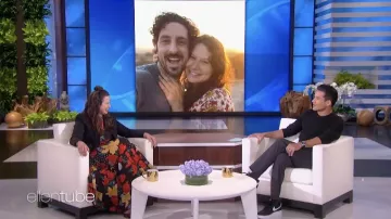 Rixo London Floral Dress worn by Katie Lowes as seen in The Ellen DeGeneres Show