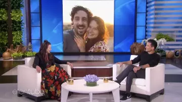 Rixo London Floral Dress worn by Katie Lowes as seen in The Ellen DeGeneres Show