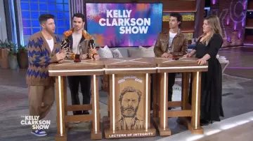 Missoni Brown Oversized Jacquard cardigan worn by Nick Jonas in The Kelly Clarkson Show