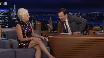Rixo Multicolor Polka Dots Dress worn by Dorinda Medley as seen in The Tonight Show Starring Jimmy Fallon