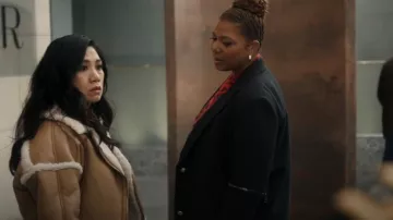 Pinko Cropped Aviator Jacket worn by Melody 'Mel' Bayani (Liza Lapira) as seen in The Equalizer (S03E13)