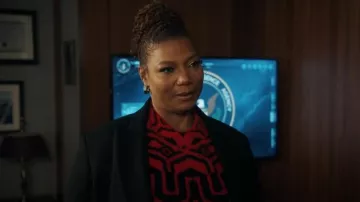Alexander McQueen Double Breasted Zip Abrigo de lana detallado usado por Robyn McCall (Queen Latifah) como se ve en The Equalizer (S03E13)