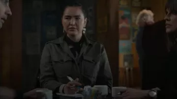 The Kooples But­toned Cot­ton-Can­vas Over­shirt worn by Rosalind 'Roz' Friendly (Grace Dove) as seen in Alaska Daily (S01E09)