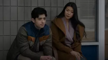 Mackage Shia Coat in Camel worn by Jieun Park (Ami Park) as seen in Alaska Daily (S01E09)
