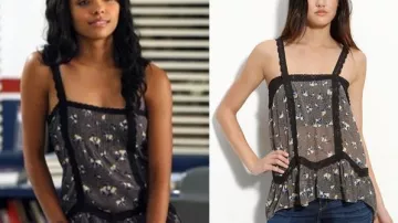 Free People Floral Boxy Cami porté par Bonnie Bennett (Kat Graham) dans la garde-robe de la série télévisée The Vampire Diaries (saison 3, épisode 5)